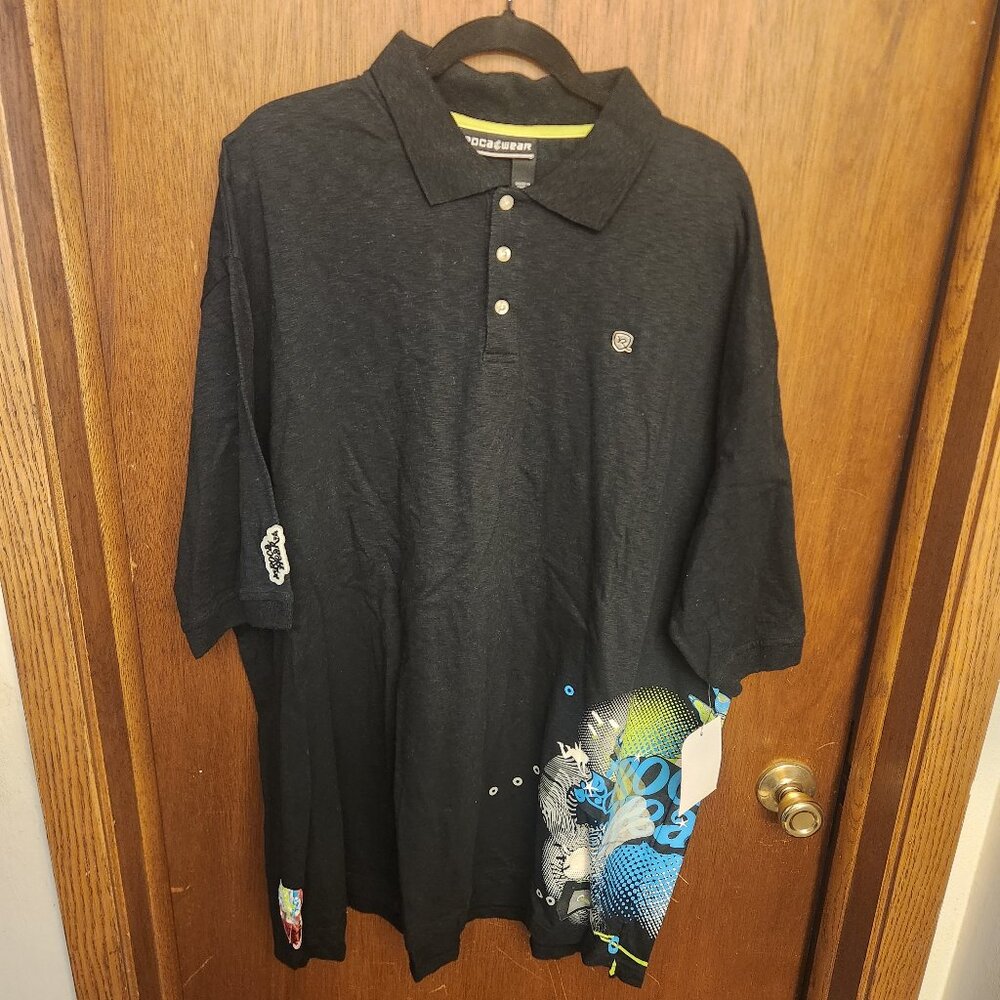 Roc-A-Wear Polo ("Funk" / Style # R0208K23 / Black)